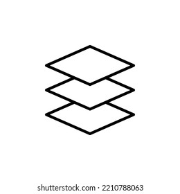 Layers Vector Icon. Three Layers. Vector sign in simple style isolated on white background.