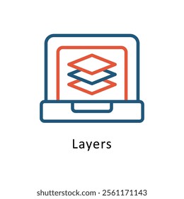 Layers Vector Two Color Icon. Eps file 10