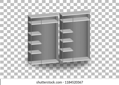Layers, wardrobe,lockers 3d vector illustration
