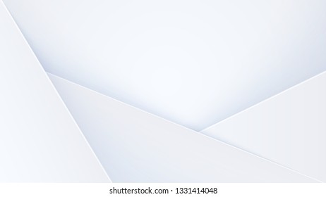 Layers of white triangles. Layout blank or card. Vector techno background from sheets of paper. Geometric Shapes from cut Paper