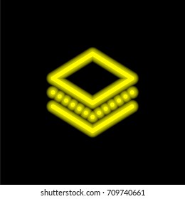 Layers yellow glowing neon ui ux icon. Glowing sign logo vector