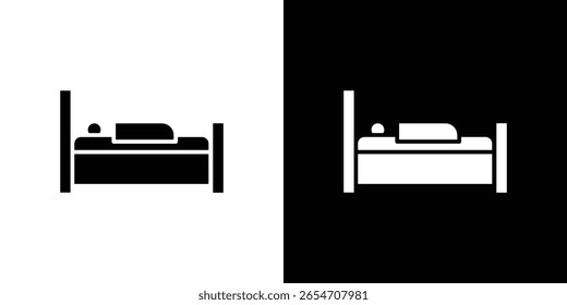 Laying in bed icon of a flat style vector