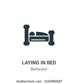 Laying in bed vector icon on white background. Flat vector laying in bed icon symbol sign from modern behavior collection for mobile concept and web apps design.