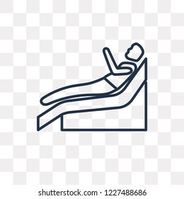 Laying In Bed vector outline icon isolated on transparent background, high quality linear Laying In Bed transparency concept can be used web and mobile