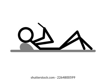 Laying Down Logo Which Means Relaxing Stock Vector