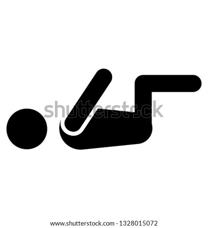 Laying exercise pictogram, ideology design.