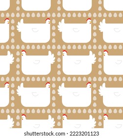 Laying hen and many eggs pattern seamless. Baby fabric texture