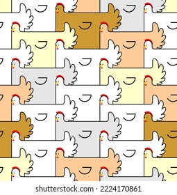 Laying hen and many eggs pattern seamless. Baby fabric texture