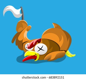 The laying hens Give up cartoon vector