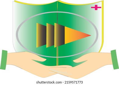 laying Shield. Health Vector Logo. Best quality and high use. High commercial value