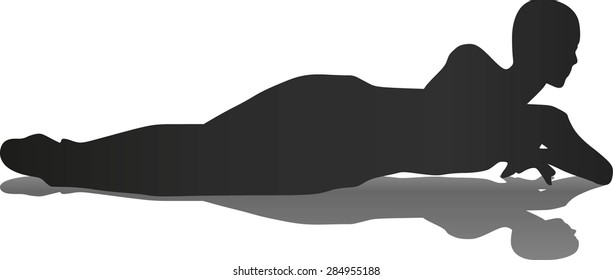 Laying silhouettes of a woman