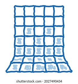 laying square tiles all over wall sketch icon vector. Hand drawn blue doodle line art laying square tiles all over wall sign. isolated symbol illustration