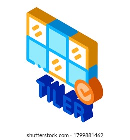 laying tiles icon vector. isometric laying tiles sign. color isolated symbol illustration