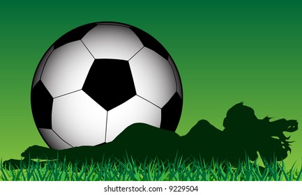 laying woman on the soccer field