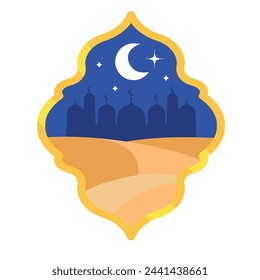 laylat al qadr arabic illustration vector