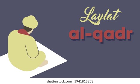 Laylat al-qadr background illustration vector.