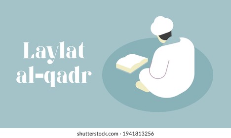 Laylat al-qadr background illustration vector.