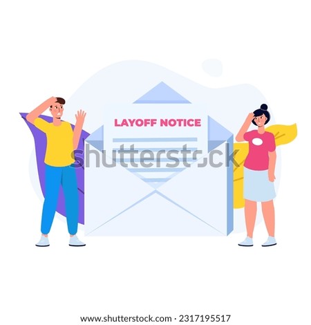  Layoff lette for employee concept. Vector illustration.
