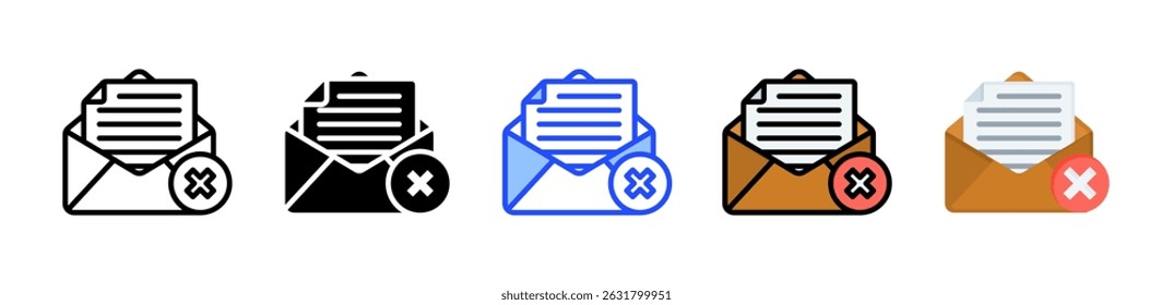 Colección de iconos de aviso de despido con varios estilos