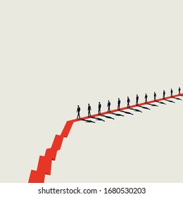 Layoffs due to financial crisis, coronavirus vector concept. Symbol of job loss, unemployment, firing people. Depression, recession in markets and corporate world. Minimal art style Eps10 illustration