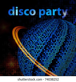 Layout abstract flyer for a disco party. Vector