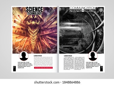 Layout with abstract technology concept in background ready for use, vector