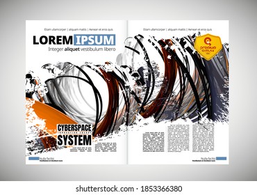 Layout with abstract technology concept ready for use, vector