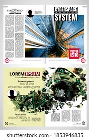 Layout with abstract technology concept ready for use, vector