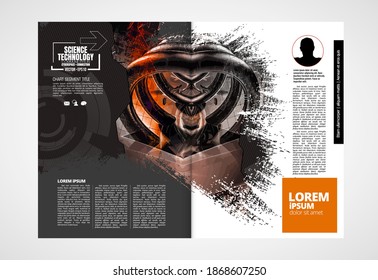 Layout with abstract technology concept ready for use, vector