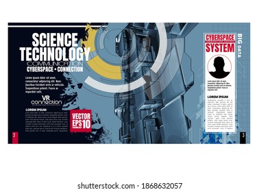 Layout with abstract technology concept ready for use, vector