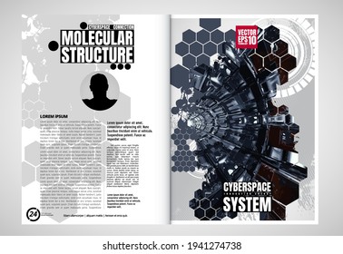 Layout with abstract technology concept ready for use, vector
