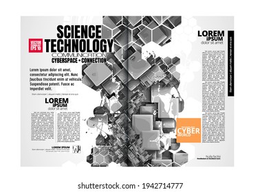 Layout with abstract technology concept ready for use, vector