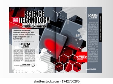 Layout with abstract technology concept ready for use, vector