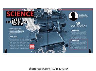 Layout with abstract technology concept ready for use, vector