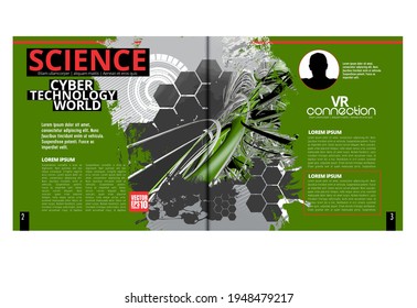 Layout with abstract technology concept ready for use, vector