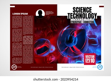 Layout with abstract technology concept ready for use, vector