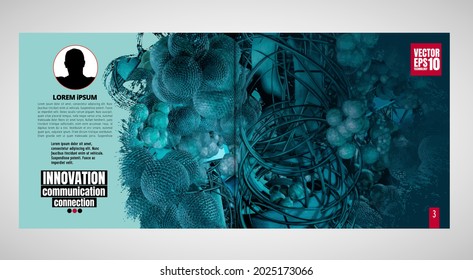 Layout with abstract technology concept ready for brochure, annual report or magazine, vector