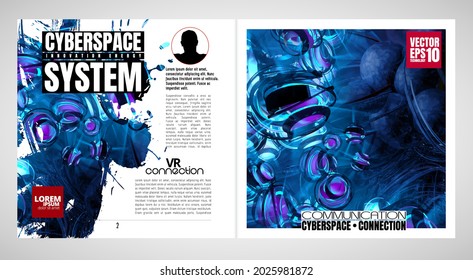 Diseño con concepto de tecnología abstracta preparado para folletos, informes anuales o revistas, vector