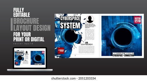 Diseño con concepto de tecnología abstracta listo para su uso, vector