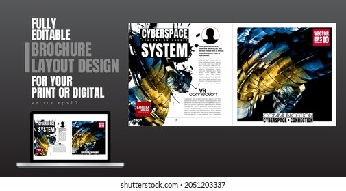 Layout with abstract technology concept ready for use, vector