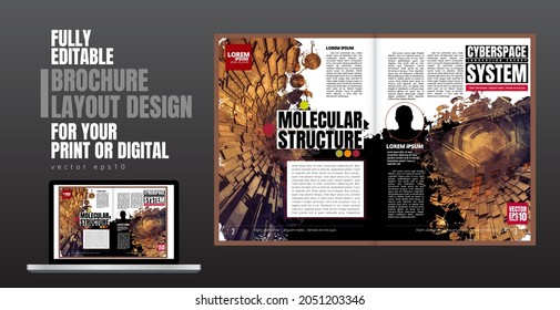 Layout with abstract technology concept ready for use, vector