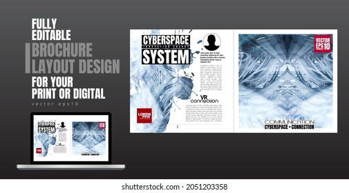 Diseño con concepto de tecnología abstracta listo para su uso, vector
