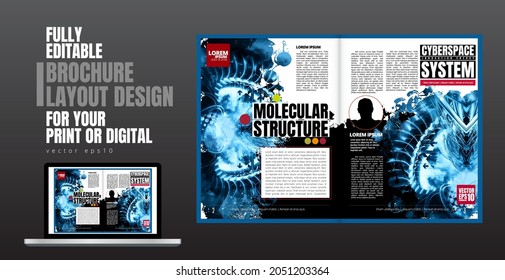 Diseño con concepto de tecnología abstracta listo para su uso, vector