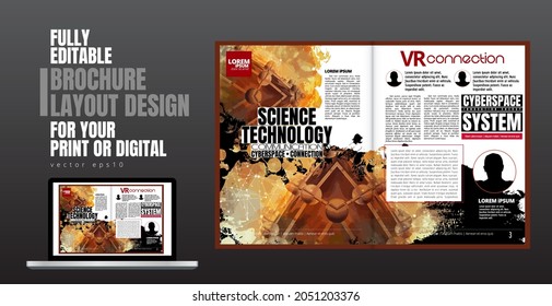 Diseño con concepto de tecnología abstracta listo para su uso, vector