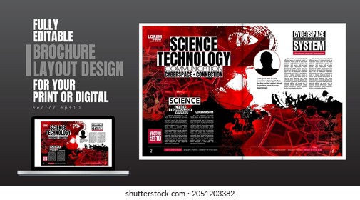 Layout with abstract technology concept ready for use, vector