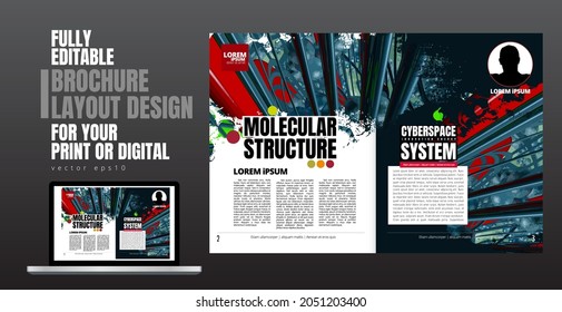 Diseño con concepto de tecnología abstracta listo para su uso, vector