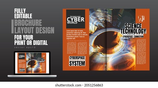 Layout with abstract technology concept ready for brochure, annual report or magazine, vector
