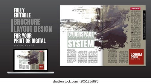 Diseño con concepto de tecnología abstracta preparado para folletos, informes anuales o revistas, vector