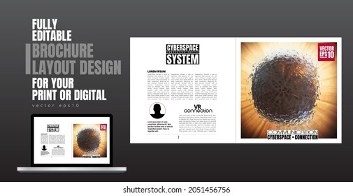 Diseño con concepto de tecnología abstracta preparado para folletos, informes anuales o revistas, vector