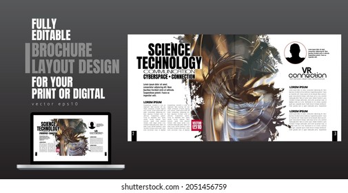 Diseño con concepto de tecnología abstracta preparado para folletos, informes anuales o revistas, vector